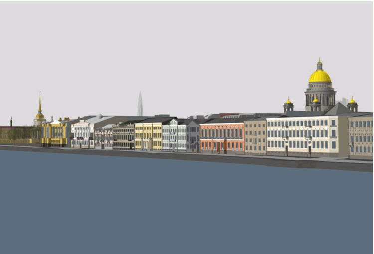 Рис. 1. Фрагмент 3D модели Санкт-Петербурга